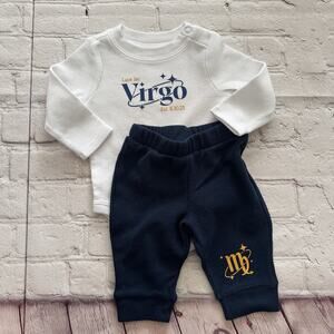 Virgo Baby Customizable Long Sleeve Bodysuit And Pants. Sizes 0-3 to 6 Months